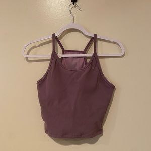 MOANA RIBBED CROP TOP - DUSTY PLUMERIA